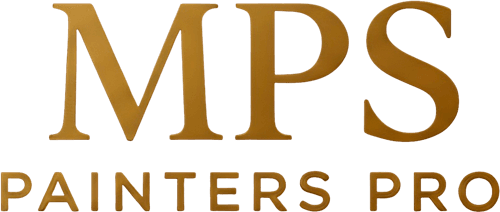 The image shows the logo for MPS Painters Pro with MPS in large gold letters above PAINTERS PRO in smaller gold lettering on a light background.