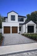 Modern Home with Wood Garage